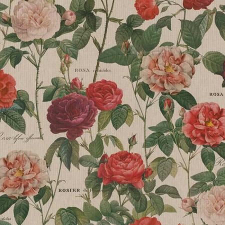 Digitale Printstof 310 Vintage Rose Garden