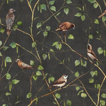 Velvet Printstof 085 Bird Branch Serene