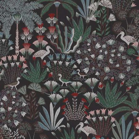 Jacquardstof Botanic Paradise Bird