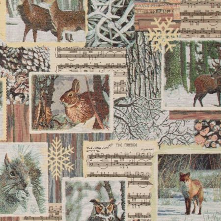 Gobelin Dieren 008 stof met winterdieren