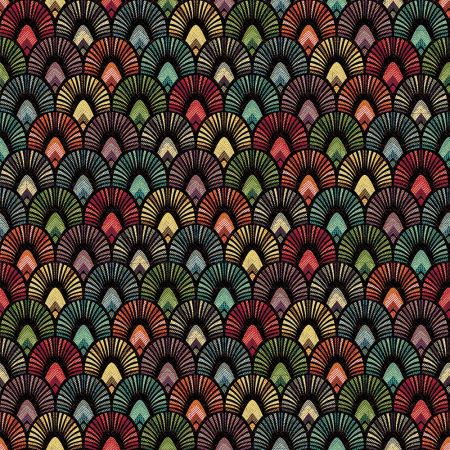 Gobelin 124 Boogjes Multi gobelin met pauwenveren