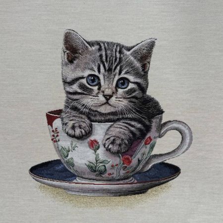 Gobelin Kussenpanel Cute Kitten Cup