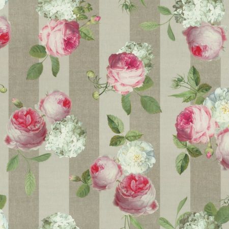 Digitale Dralonprint 11 stof met pioenrozen en hortensia