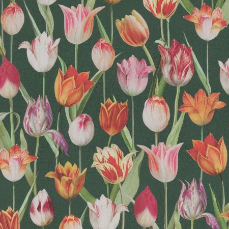 Digitale Dralonprint 04 stof met tulpen
