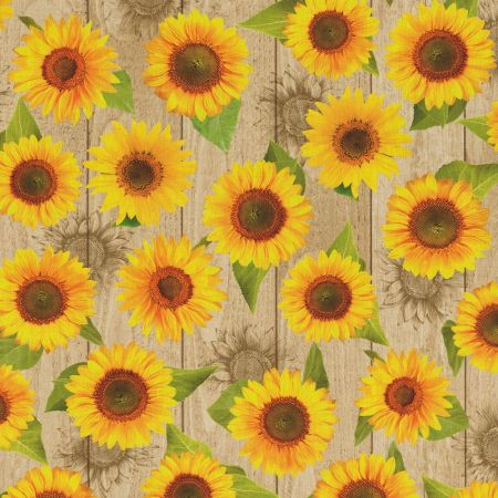 Digitale Dralonprint 05 stof met zonnebloemen