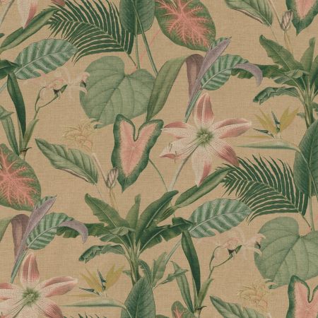 Digitale Dralonprint 07 stof met bloemen en bladeren