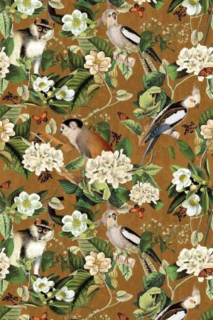 Digitale Printstof 194  Tropical Life Brown 