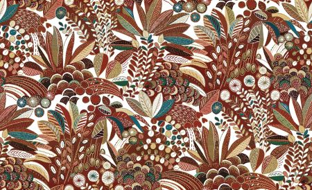 Jacquardstof Floria Rouge