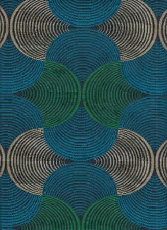 jacquardstof Bakary Bleu Vert