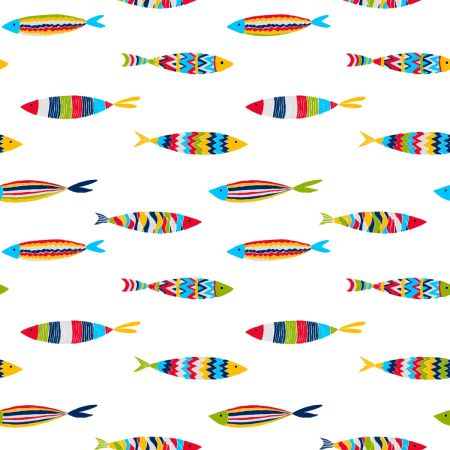 Guppy Gecoat tafellinnen 005 stof met vissen
