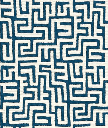 jacquardstof Maze Bleu