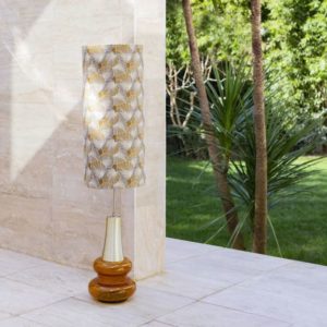 jacquardstof Lotus Raphia sfeer stof met lotusblad