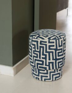 poefje in Raffia Bleu