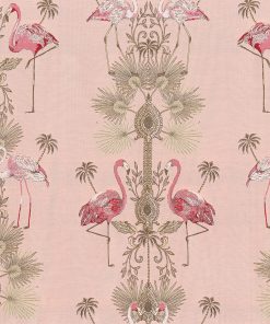 jacquardstof Luxury Flamingo gordijnstof decoratiestof meubelstof stof met flamingo's 1-202530-1102-370