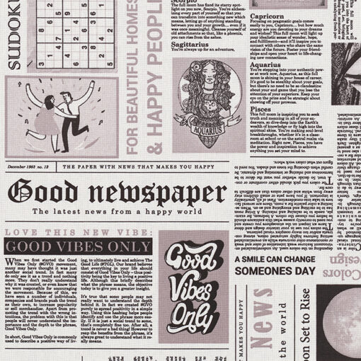 printstof Happy Newspaper stof met krant gordijnstof decoratiestof 1.102530.1201.650