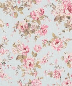 Classic Painted Rose Lightblue gordijnstof decoratiestof stof met rozen 1.102530.1236.450
