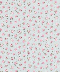 Classic Little Rose Lightblue gordijnstof decoratiestof stof met rozen 1.102530.1237.450