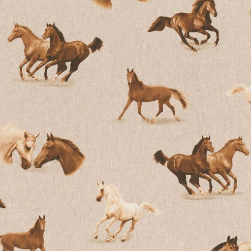 linnenlook Wild Horses stof met paarden decoratiestof 1.104530.1797.180