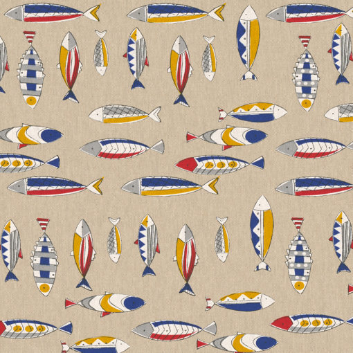 linnenlook Fish Decor stof met vissen printstof met vissen decoratiestof gordijnstof 1.104530.1900.655