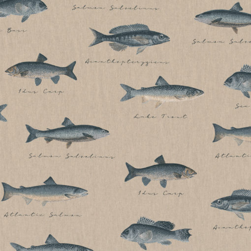 linnenlook All Fish stof met vissen dieren printstof decoratiestof gordijnstof 1.104530.1903.450