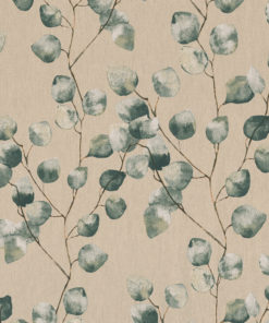 linnenlook Eucalyptus stof met eucalyptusblad printstof met bladmotief decoratiestof gordijnstof 1.104530.1918.525