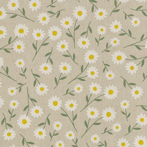 linnenlook Daisy Sweet Field stof met madeliefjes gordijnstof decoratiestof 1.104530.2058.050