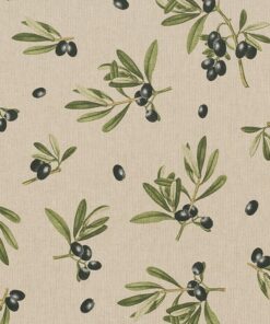 linnenlook Olive Branch stof met olijven gordijnstof decoratiestof 1.104530.2065.535