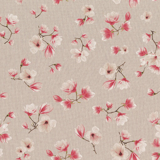 linnenlook Magnolia Bloom stof met magnolia gordijnstof decoratiestof 1.104530.2095.380