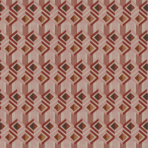 linnenlook Diamond Cinnamon stof met geometrisch dessin gordijnstof decoratiestof 1.104530.2106.290