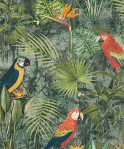 Impressive Parrot digitale katoenprint katoenen stof met papegaaien decoratiestof gordijnstof 1.151030.1418.545