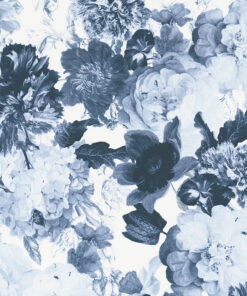 DUTCH FLORAL MASTERPIECE stof met bloemen katoenen stof digitale printstof decoratiestof gordijnstof Delfts Blauw 1.151030.1422.475