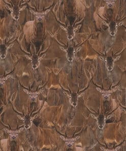 katoenen stof met herten Deer Family gordijnstof decoratiestof 1.151030.1458.180