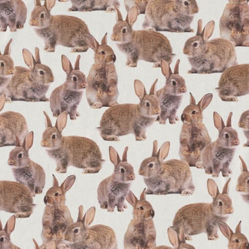 katoenen stof met konijnen Rabbit Family gordijnstof decoratiestof 1.151030.1459.155