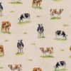 linnenlook Dairy Cow stof met koeien dieren met boerderijdieren printstof decoratiestof gordijnstof 1.151530.1029.650