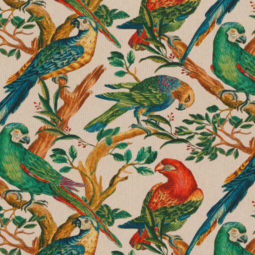 Parrot Party katoenen stof met papegaaien decoratiestof gordijnstof 1.151530.1033.655