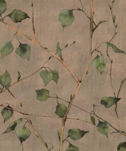 Leaf Branch Serene velvet stof met twijgen gordijnstof meubelstof decoratiestof printstof 1.152540.1078.180