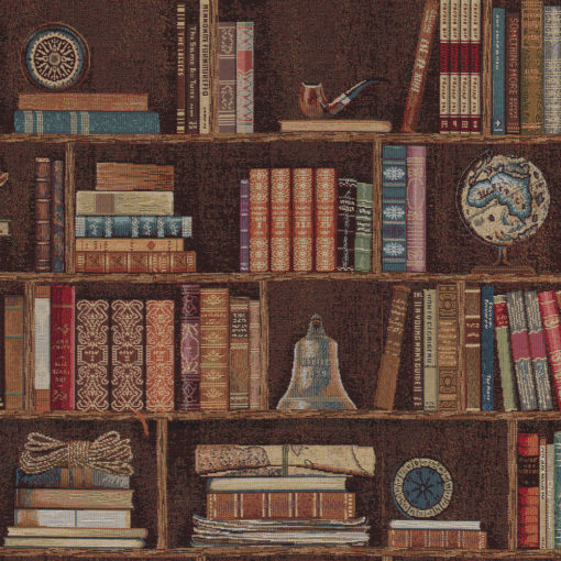 gobelin stof met boekenkast decoratiestof gordijnstof meubelstof 1.251030.1587.655