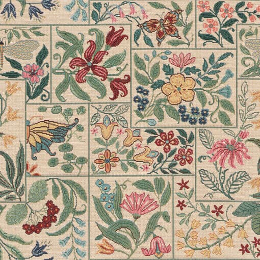 gobelin Folklore Patch Ecru stof met bloemen gordijnstof decoratiestof meubelstof 1.251030.1687.080