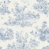 Jacquardstof COLLINE Bleu romantische stof meubelstof Toile de Jouy gordijnstof