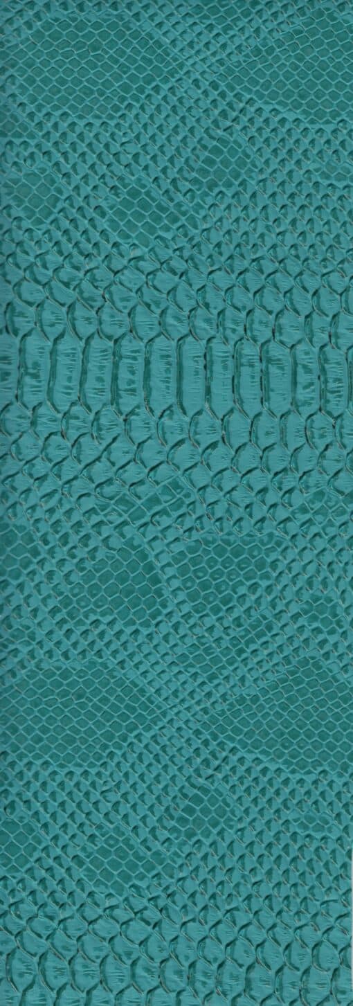 Comodo Turquoise dierenprint imitatieleer jungle leather slangenprint nep slangenleer imitatie slangenleer skai leer dierenprint animal kunstleer