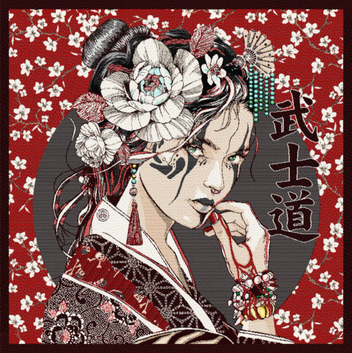 stofpanelen geisha rouge jacquardstof