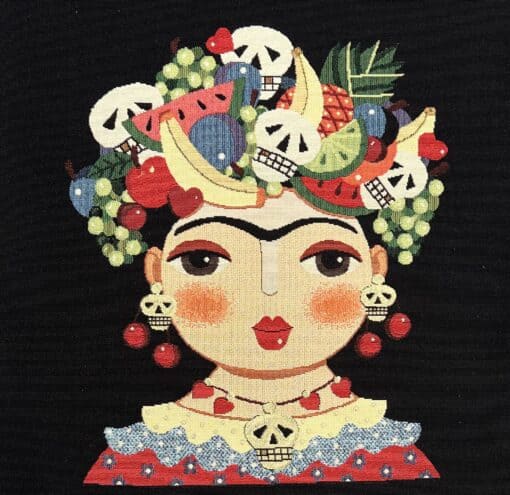 Clotilde gobelin kussenpanel stofpanel in de stijl van Frida Kahlo met lurexdraad