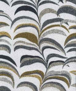 jacquardstof Liloy Grey stof met bladeren meubelstof gordijnstof decoratiestof