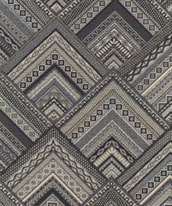 jacquardstof Mana Beige Black stof met geometrisch dessin meubelstof gordijnstof decoratiestof
