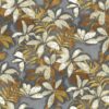 velvetstof Manro Golden stof met bladeren meubelstof gordijnstof decoratiestof