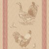 theedoek Plumage jacquard geweven met kippen en ganzen
