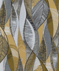 jacquardstof Talai Gold stof met bladeren meubelstof gordijnstof decoratiestof