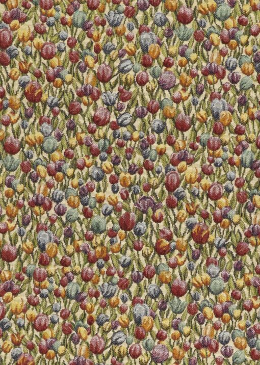 gobelinstof Tulipan Beige stof met tulpen meubelstof gordijnstof decoratiestof